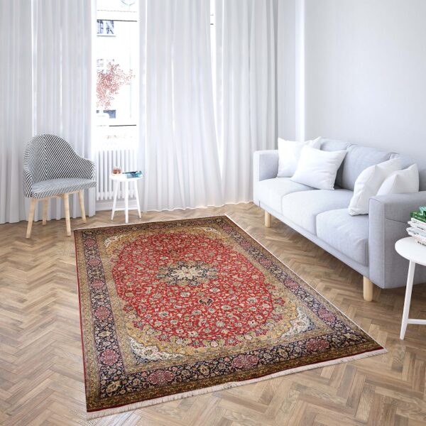 Kashmiri Silk Kashan Design Carpet - Image 2