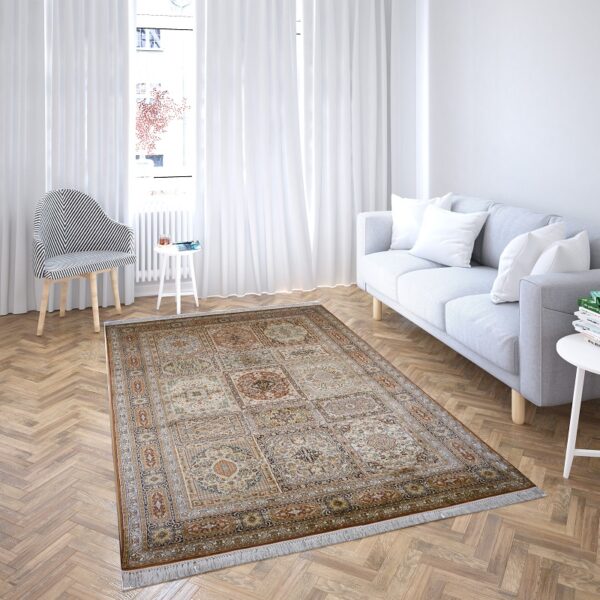 Modern Hamadan Kashmiri Silk Carpet - Image 2