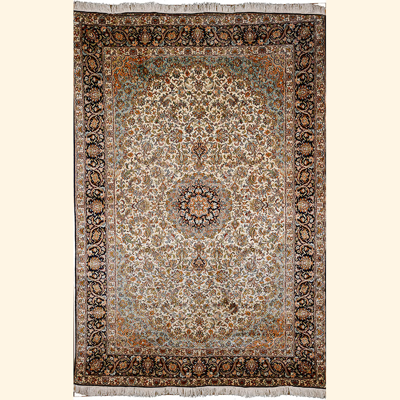 Kashmiri Silk Isfahan Design Carpet