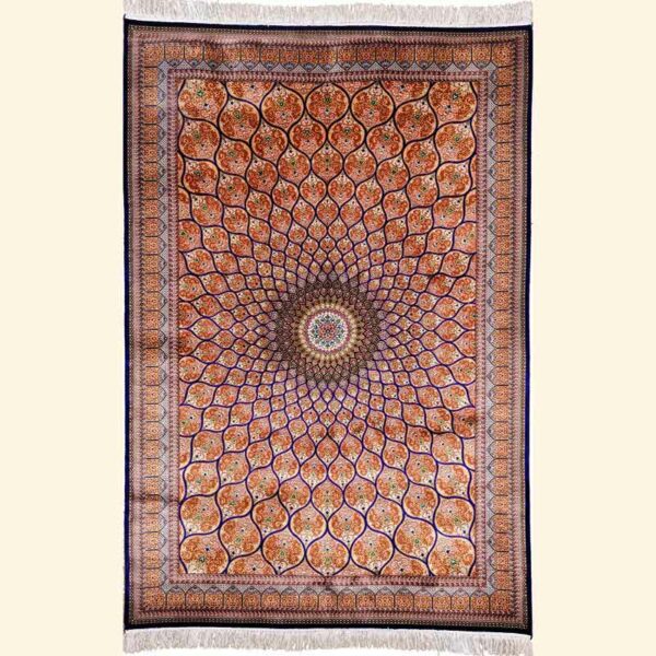 Kashmiri Silk Carpet Peacock Design