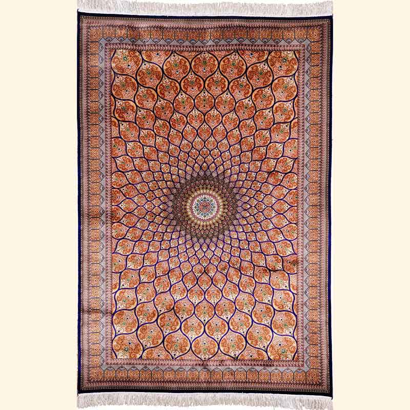 Kashmiri Silk Carpet Peacock Design