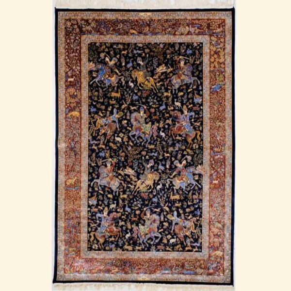 Mughal Hunting Silk Carpet
