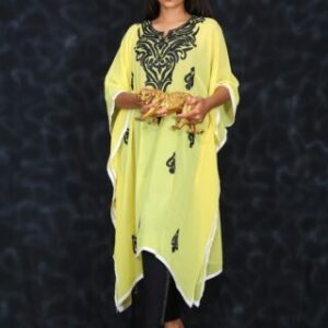 Special Handembroidered Georgette Chiffon Needle Work Kaftan