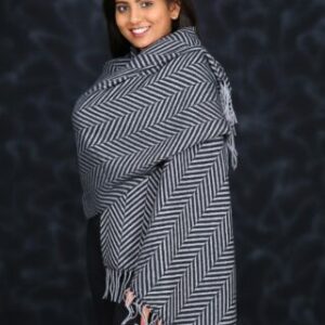 Zig-Zag Pashmina Hand Woven (Black)
