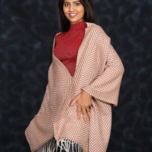 Zig-Zag Pashmina Hand Woven (Beige Brown)