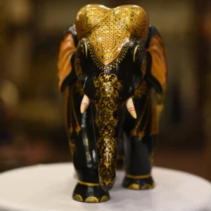 Teak Wood Elephant with colourful design