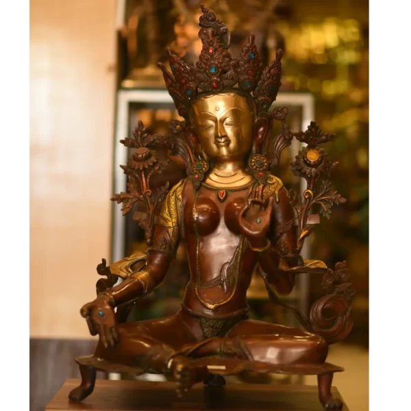 Buddhist Tara Bodhisattva Deity Sitting pose (Nepali Goddess Tara) 24 inch - Image 4