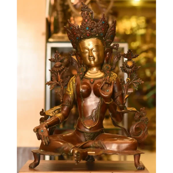 Buddhist Tara Bodhisattva Deity Sitting pose (Nepali Goddess Tara) 24 inch - Image 3