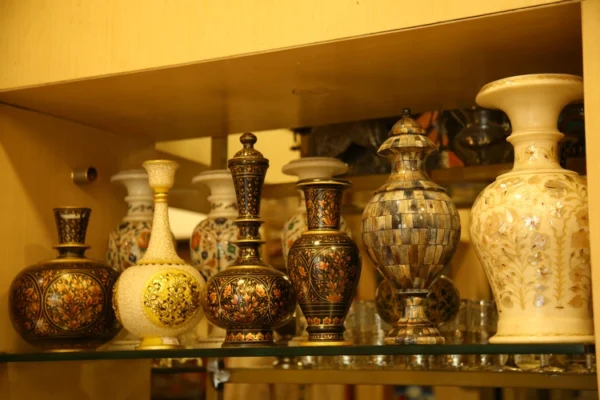 Marble Vases with Handmade Miniature Painting